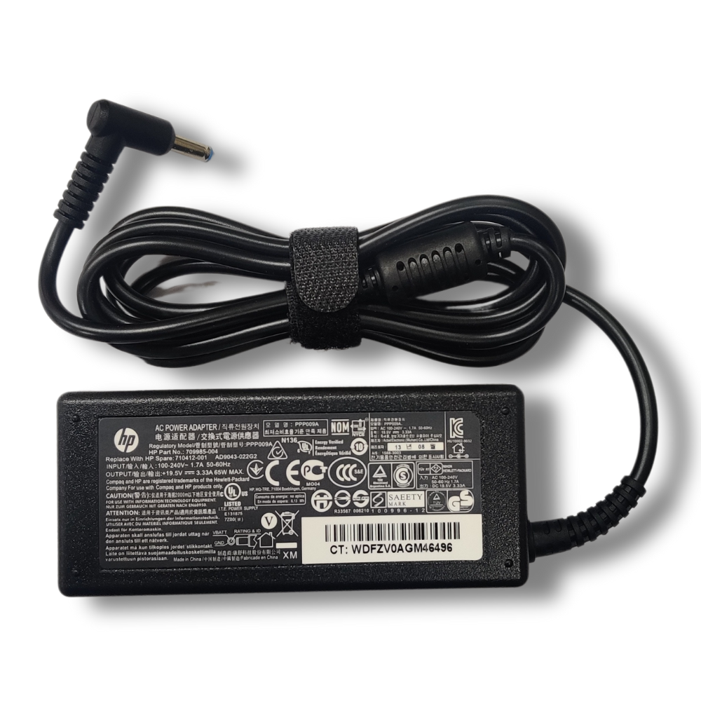 OEM HP 90W Smart AC Power Adapter for Select Models of HP Laptops V, A, Round Pin, x mm pin Diameter) Power Cable Included