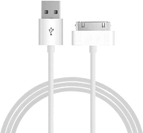30 Pin Data Cable for iPhone 4 iPhone 4S iPod Nano IPad 2 iPhone 3Gs iPhone 3G USB Cable Charger (White) (white, 1)