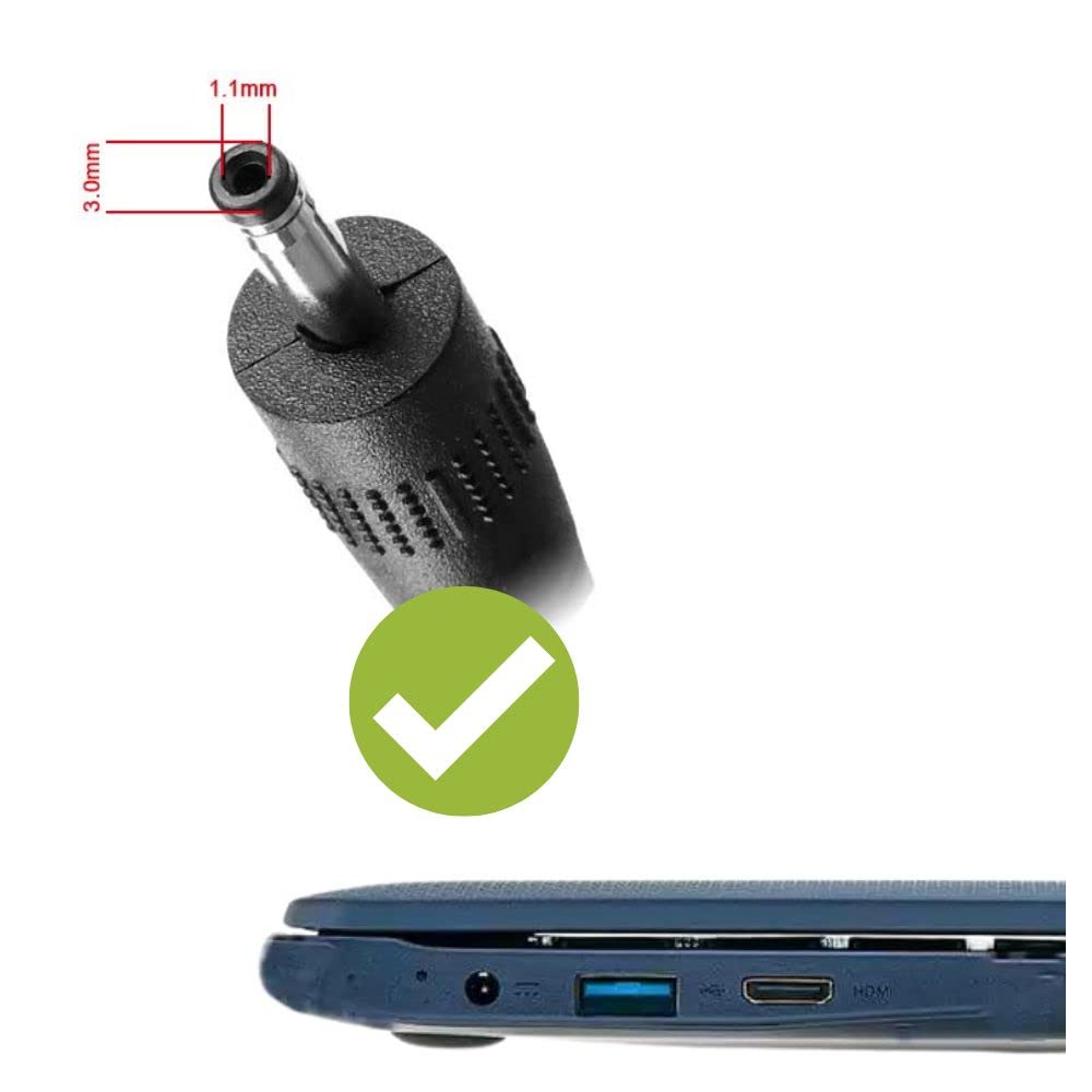 Hi-Lite Essentials 5V 3Amp Power Adapter Laptop Charger for Lava Helium 12 Laptop - Thin pin (check Laptop Back)