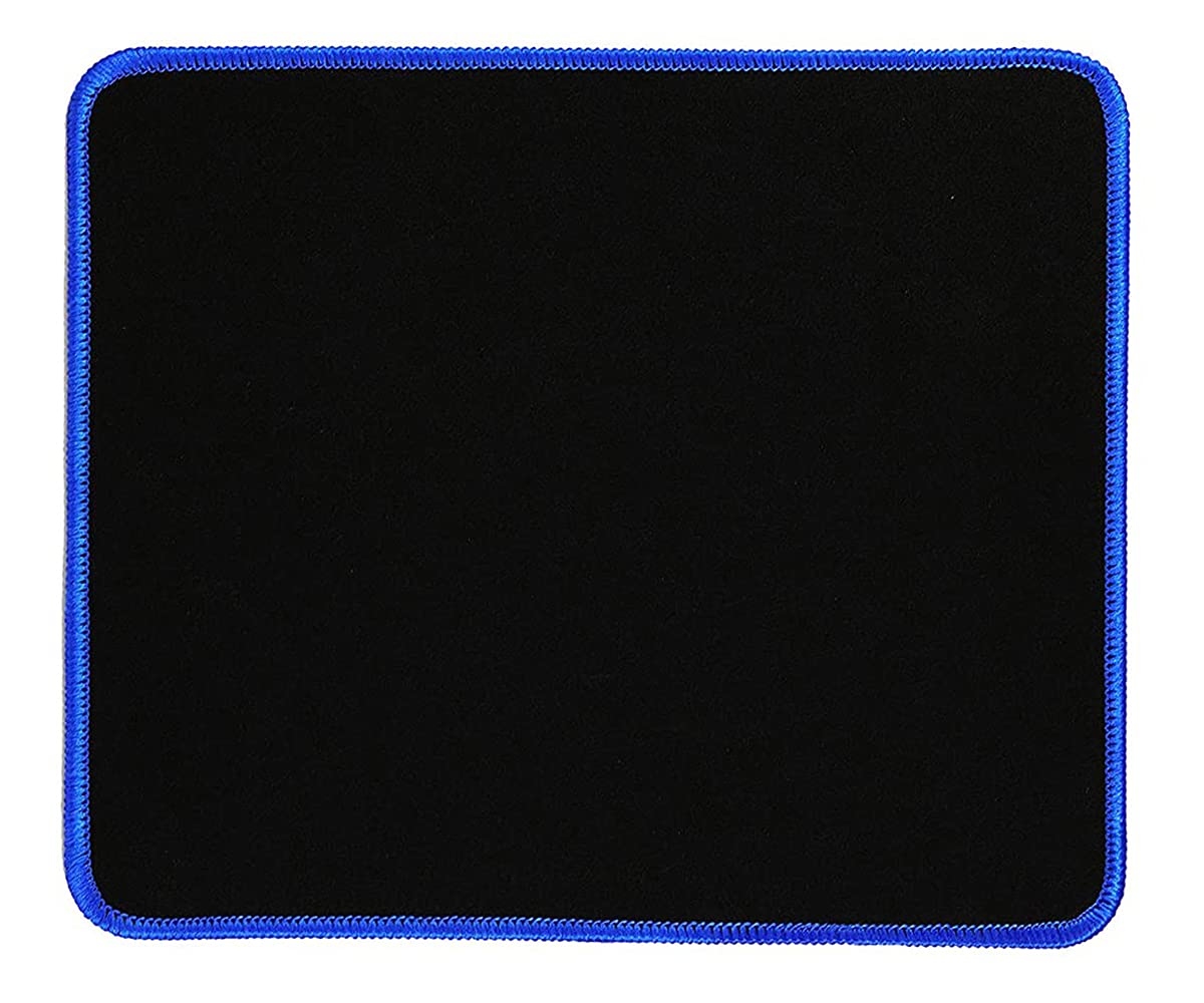 Hi-Lite Essentials Non-Slip Rubber Base Mouse Pad with Anti-fray Stitched Embroidery Edges for Laptop PC (Pack of 1)