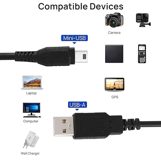 Hi-Lite Essentials Mini USB V3 Cable (2.0 A to Mini 5 pin B Cable) for External HDDS/Camera/Card Readers/ PS3/ Iris Scanner- Superior Quality Copper Cable