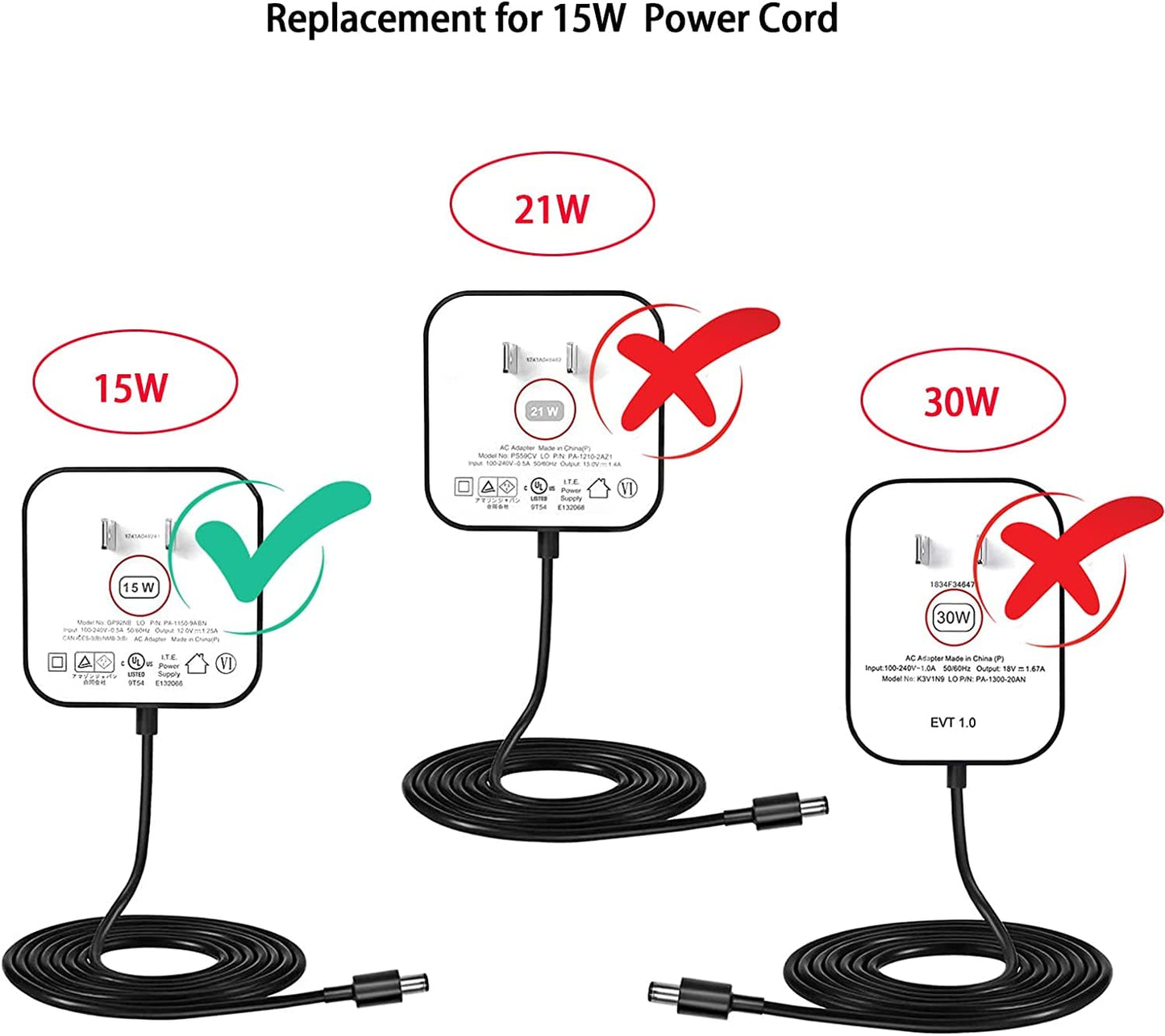 Original 15W 12V Power Adapter for Amazon Echo Dot 4th Gen and Echo Dot 3rd Gen