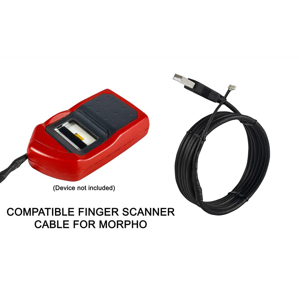 (Pack of 10 Pcs) Wholesale Imported USB Replacement Cable for Morpho 1300 Fingerprint Device - 2 Mtrs