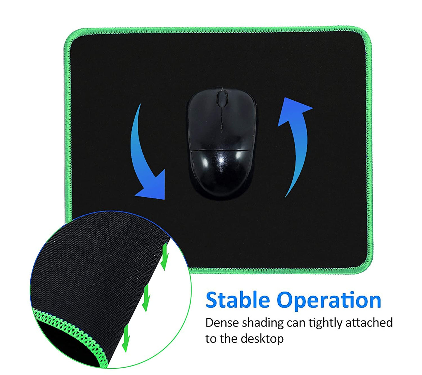 Hi-Lite Essentials Non-Slip Rubber Base Mouse Pad with Anti-fray Stitched Embroidery Edges for Laptop PC (Pack of 1)