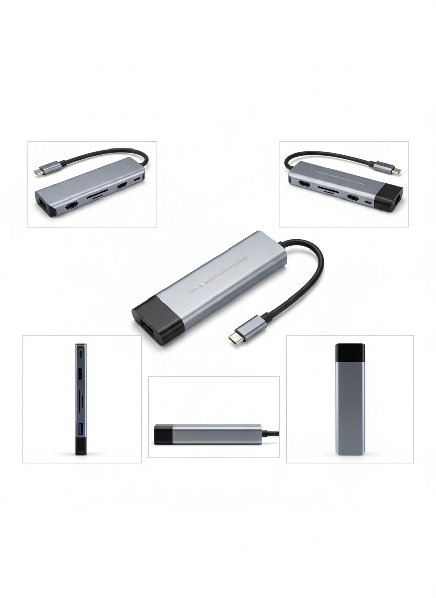 USB Type-C Hub with 1 x HDMI, 1 X CARD READER, 1 X USB C PD PORT and 2 X USB 3.0 PORTS For Macbook, HP, Dell, Lenovo and other models