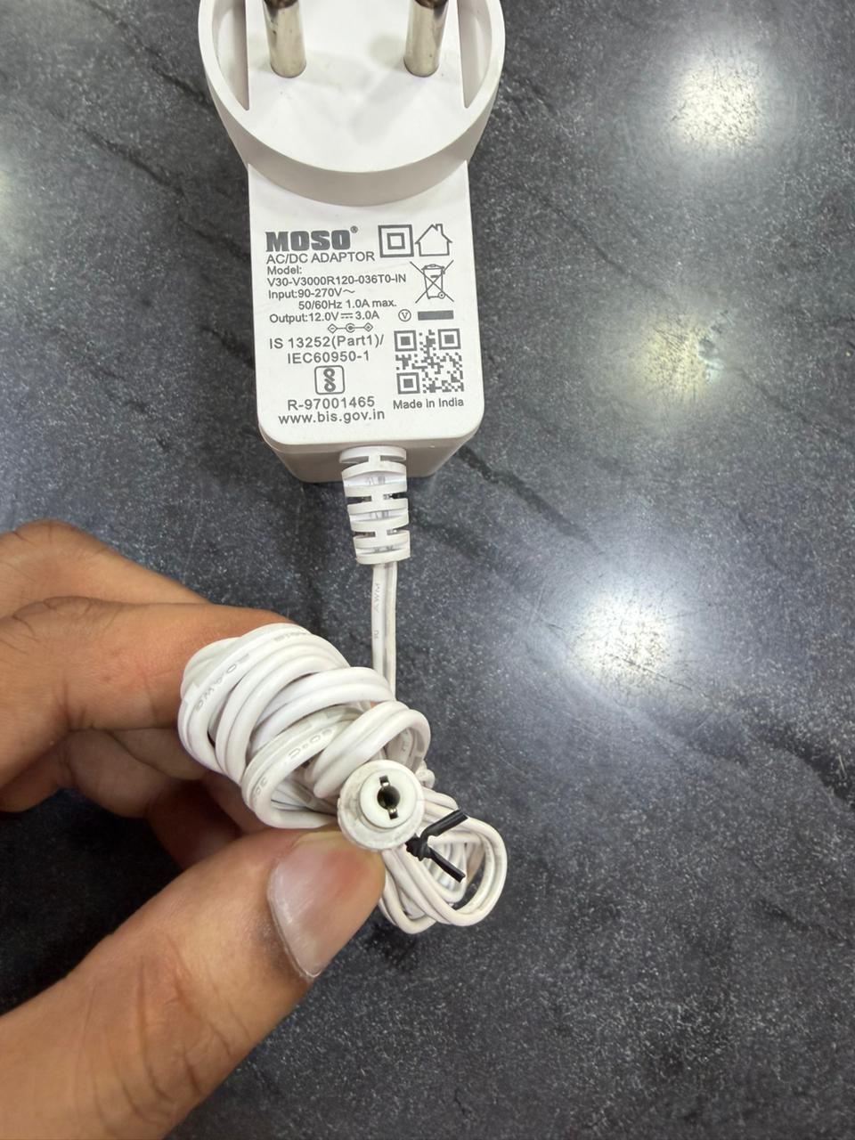 Power Adapter 12V 3Amps DC (pin size 5.5mm x 2.5mm)- Suitable for Electronics Equipments and Medical Devices