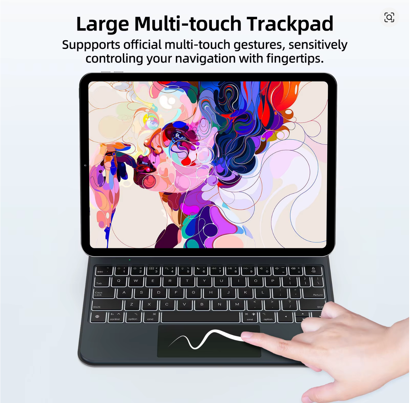 Original Magic Keyboard Design Case for iPad Air 11 (M4 2026/ M3 2025/ M2 2024), Air 5th/4th & Pro 11 (4th/3rd/2nd/1st) with Backlit & Touchpad, Floating Keyboard with Smart Pogo Pin | No Bluetooth required (NOT for 10th/A16/Pro 11 (M5/M4)
