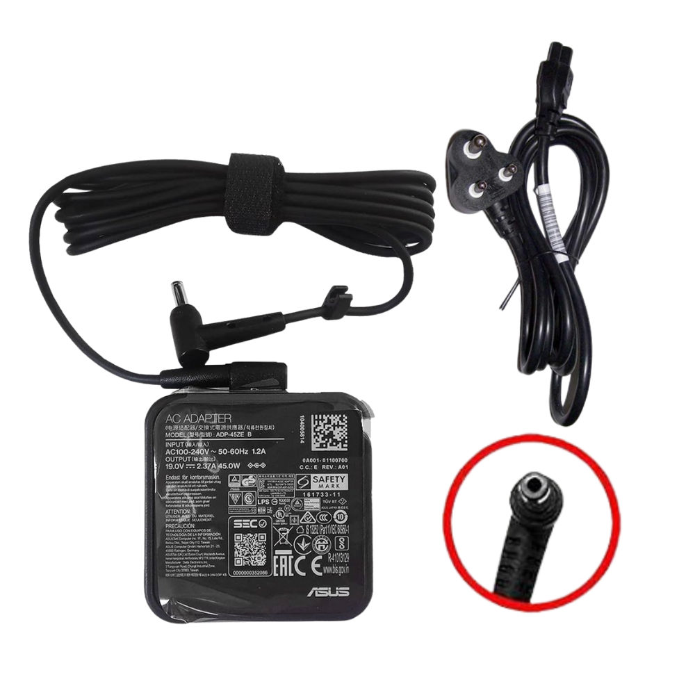 FSKE Caricabatterie Portatile 45W 19V 2.37A Per ASUS, Toshiba, Lenovo - Adattatore AC Con Connettore 5.5x2.5mm E Cavo Di Alimentazione