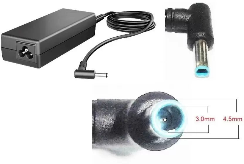 Original HP 65W Smart AC Power Adapter Laptop Charger for Select Models of HP Laptops (19.5 V, 3.33 A, Round Pin, 4.5mm x 2.9 mm pin Diameter) - Power Cable Included