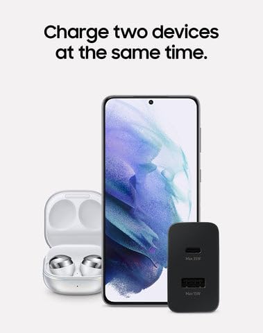 Samsung Imported 35W Power Dual Port Adapter USB-C & USB-A Super Fast Charger Compatible with Galaxy S23/S23 Ultra,S22,S21,S21 Fe 5G,Z Fold 5/4/3,Flip 5/4/3