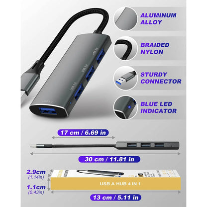 High Speed 4 Port USB Hub 3.0 Multi Usb Splitter for HP Lenovo Xiaomi Macbook Pro