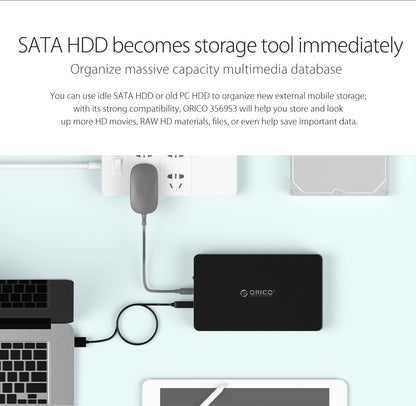 ORICO 3.5 inch / 2.5 inch HDD SATA 3.0 Tool Free Hard Drive Enclosure