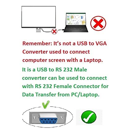 USB to RS232 Serial Cable Converter Adapter l Db9/9Pin Rs-232 Male Serial Extension Cable I Plug and Play, Supports Windows & Mac, Includes Driver CD (Black)