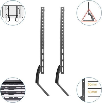 Universal Table Top Tv Stand for 19" to 45" Inch TV or Monitor Table Stand for LCD LED Flat TV with Mount and Height Adjustment, Weighting Capacity Upto 45 kgs