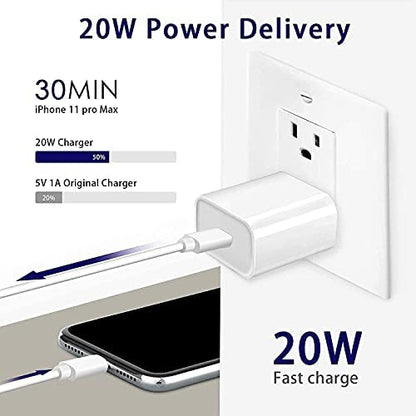 20W USB-C Power Adapter only Compatible iPhone13/13 Mini Pro Max/12 Pro Max/12 Mini/11 Pro Max/Xs Max/XR/X/8Plus,iPad