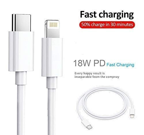 Type C USB to Lightening, Fast Charging & Data Sync USB Cable [Type-C to 8 Pin] Compatible for iPhone X/XR/XS MAX/XS/ 11/11 PRO/ 11 PRO MAX/iPads/iPhone 12/Mini/Pro/Pro Max - (White)