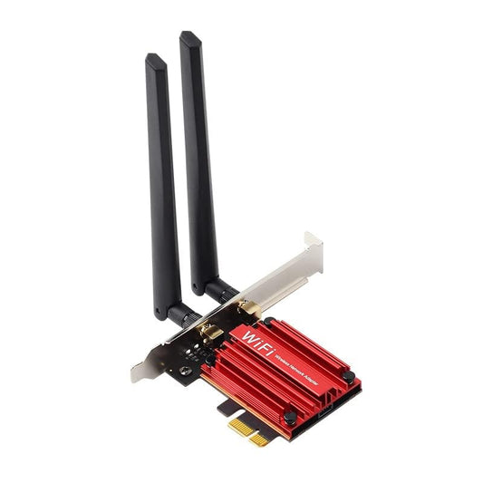PCIe WiFi Card 1200 Mbps | Dual Band 2.4GHz & 5GHz | DW1820 Chipset WiFi + Bluetooth PCI Express x1 Adapter | High-Gain Antennas | Desktop Network Card