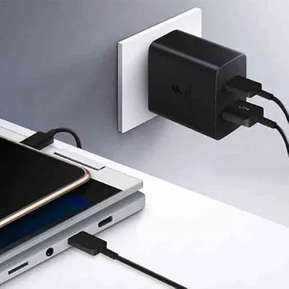 Samsung Imported 35W Power Dual Port Adapter USB-C & USB-A Super Fast Charger Compatible with Galaxy S23/S23 Ultra,S22,S21,S21 Fe 5G,Z Fold 5/4/3,Flip 5/4/3
