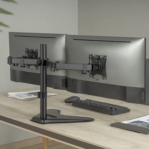 Hi-Lite Essentials Dual Monitor Desk Arm 13"-27" 100 x 100 mm VESA Swivel & tilt Table Top Stand