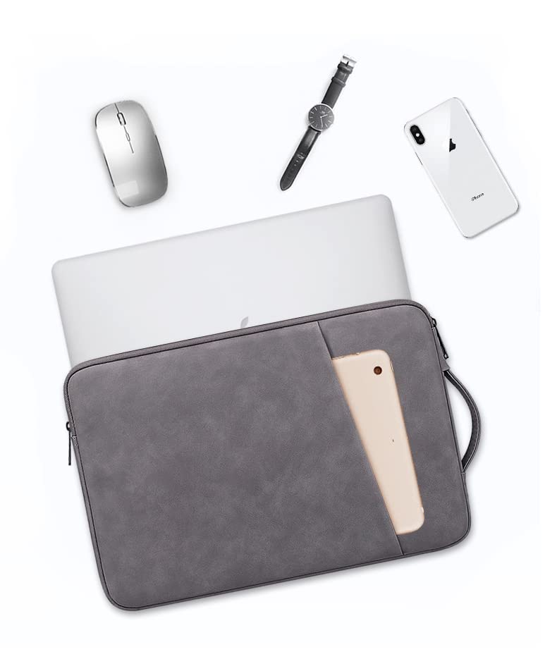 PU Leather Lightweight Zipper Bag For 15 inch Laptops - Off White