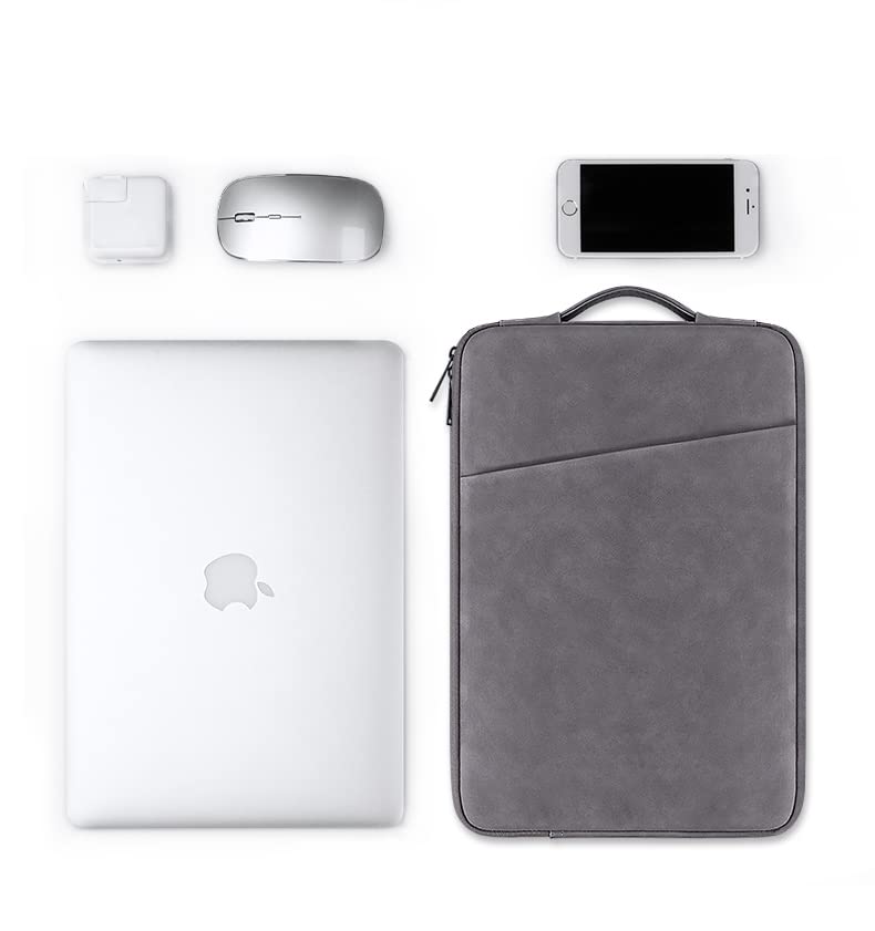 PU Leather Lightweight Zipper Bag For 15 inch Laptops - Off White