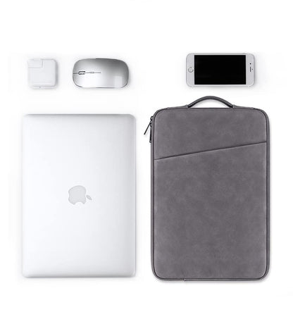 PU Leather Lightweight Zipper Bag For 15 inch Laptops - Off White