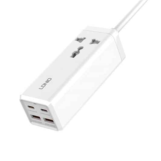 LDNIO 65W Pd Adapter Multifunctional 250 Volts Charger Power Strip - Charge Your Devices Quickly With Usb Ports, Type C, And 200Cm Extension Socket.