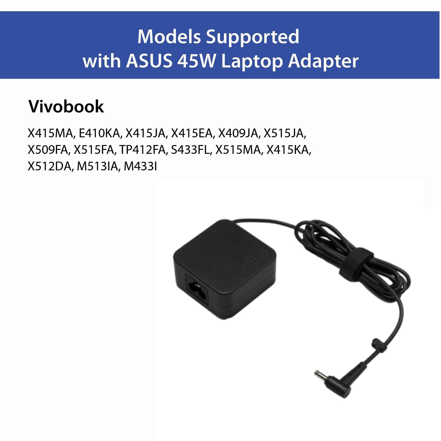 (Refurbished) Asus 65W 19V 2.37A Adapter Laptop Charger (Pin Size: 4.0 mm X 1.35 mm)- Power Cable Included