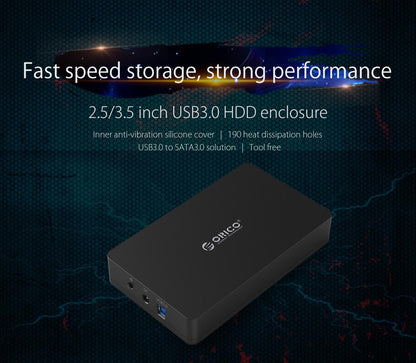 ORICO 3.5 inch / 2.5 inch HDD SATA 3.0 Tool Free Hard Drive Enclosure