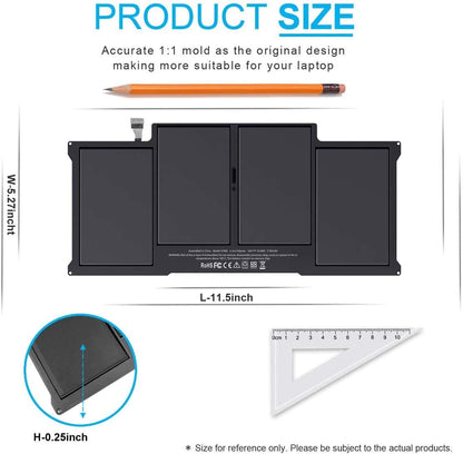 OEM Laptop Battery Compatible for MacBook Air 13 inch A1466 A1369 (2017, Early 2015, Early 2014, Mid 2013, Mid 2012, Mid 2011 and Late 2010 Version), fits A1377 A1405 A1496 Laptop Battery