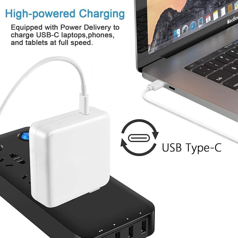 Oem 96W USB-C Power Adapter Charger Replacement for MacBook Pro 13 Inch/12 Inch/14 Inch MacBook Air/iPad Pro/Type C Laptop,Included USB-C to USB-C Charger Cable(6.6ft/2m)