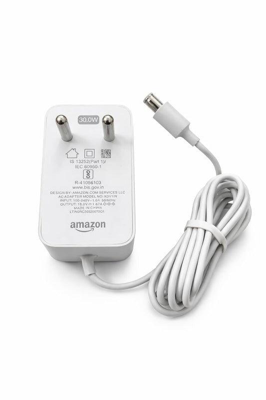 Original 30W 18V Power Adapter for Echo 4th Gen and Echo Show 8(1st, 2nd Gen)- White