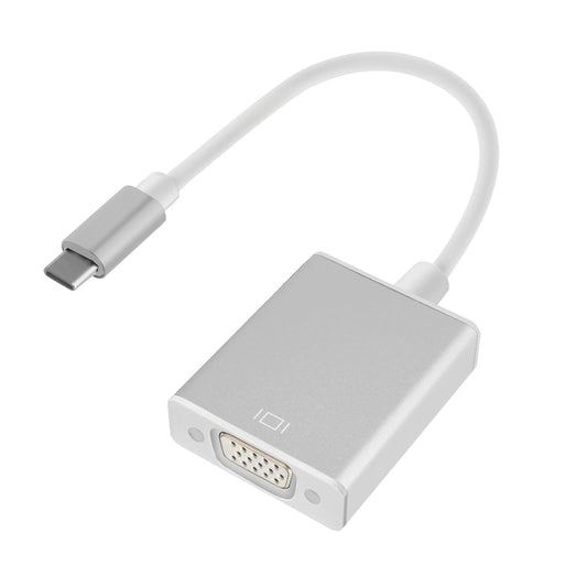 USB C to VGA Adapter Cable for Monitor, Compatible with MacBook Pro, MacBook Air, iPad Pro, Phone, Projector, Laptop (Silver, 7in)