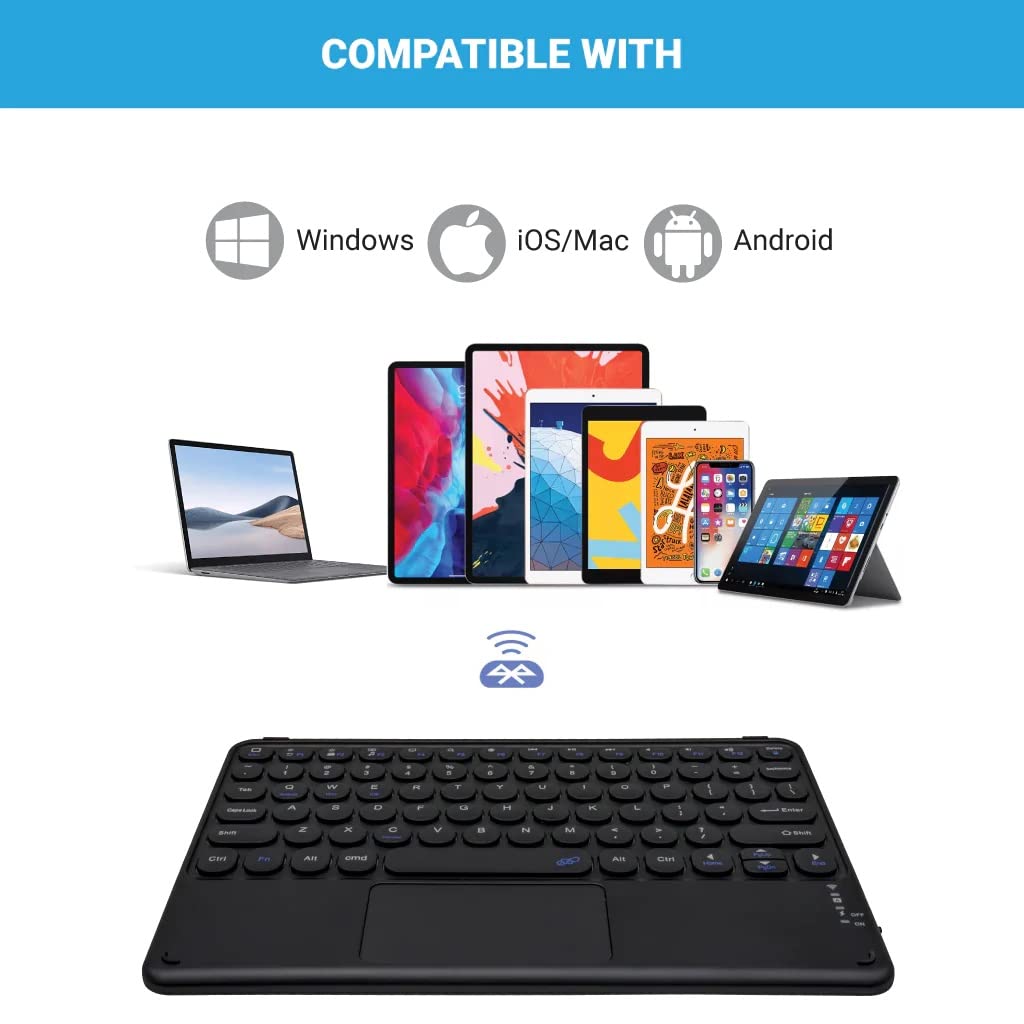 Rechargeable Bluetooth Keyboard and Trackpad Ultra Slim for all Bluetooth Enabled Mac/Tablet/iPad/PC/Laptop