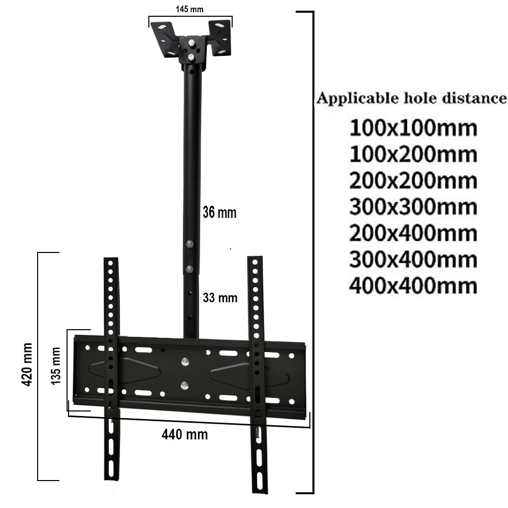 Premium Height & Angle Adjustable Ceiling TV Mount Stand for 26” to 60” TV