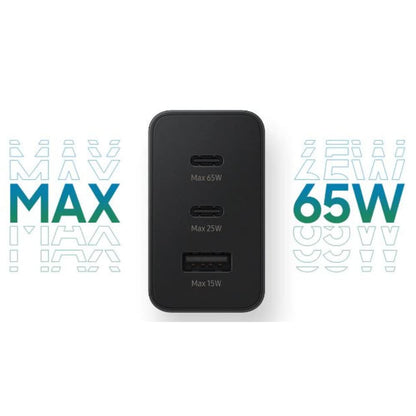Samsung Imported 65W Trio Multi Port Fast Charging Adapter Compatible with Samsung S23 Ultra,S23 Plus,S23,S22 Ultra,S22 Plus,S22,S21 Ultra,Z Fold 1,2,3,4,5,Z Flip 1,2,3,4,5 (65 Watt Only Adapter)