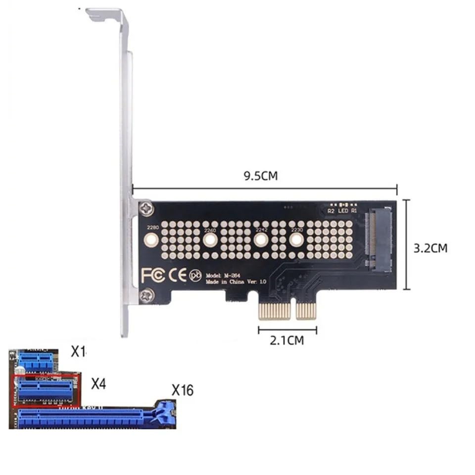 PCI-E x1 to M.2 NVMe SSD Expansion Card, PCI Express (1x) Expansion Card Converter for M2 NGFF NVME SSD-NOT BOOTABLE