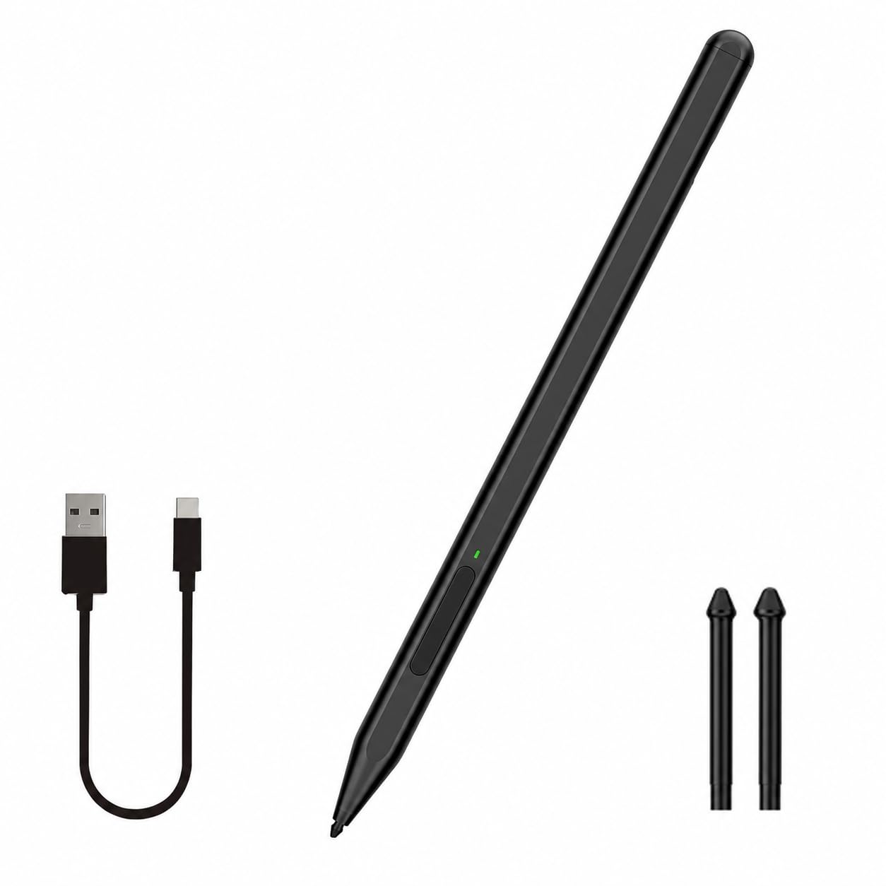 Stylus Pen for Microsoft Surface Pro 12/11/10/9/8/X/7+/6/5/4/3, Go 4/3/2/1, Laptop 1-6/Studio/Book, with Palm Rejection, Tilt Function, 1024 Pressure, Black