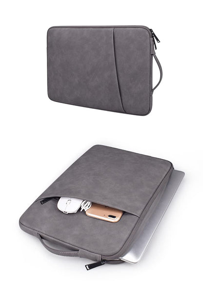 PU Leather Lightweight Zipper Bag For 15 inch Laptops - Off White