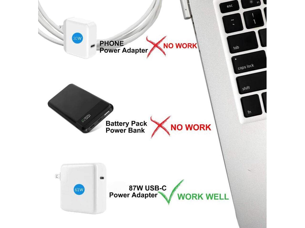 USB C Type C to Magnetic Magsafe 1 L-Tip Power Cable Compatible with Mac-Book Pro 13" 15" 17" Mac-book Air Pro 11" 13" Mac-Book 13