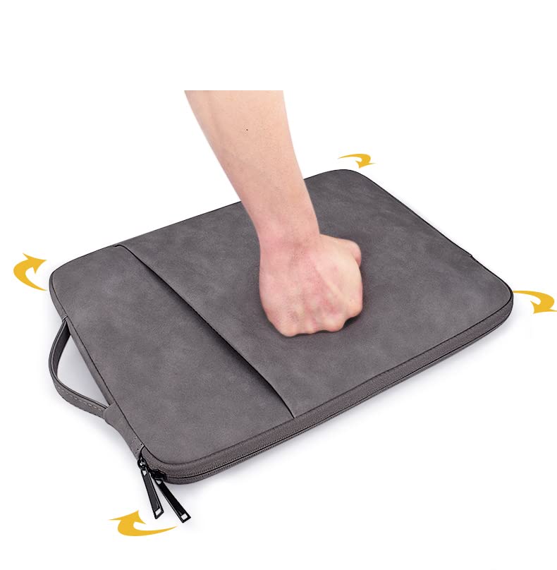 PU Leather Lightweight Zipper Bag For 15 inch Laptops - Off White