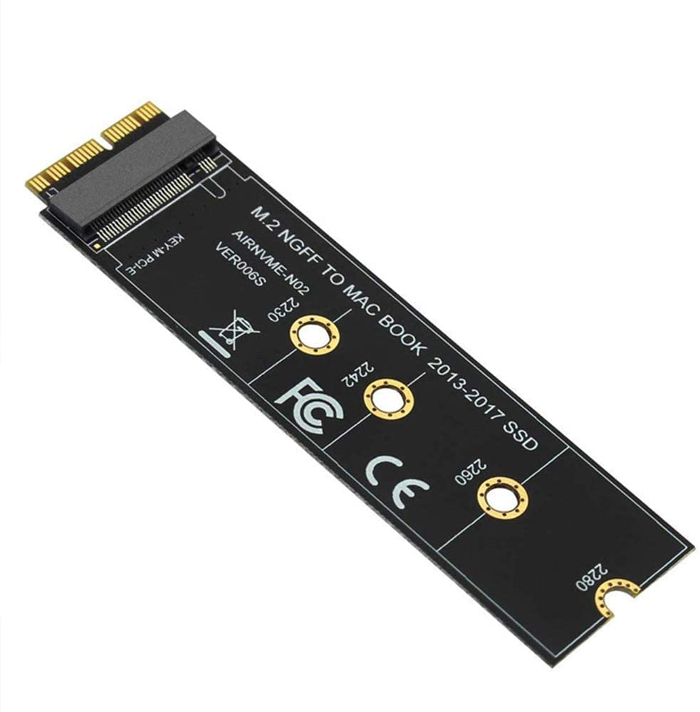 M.2 NVME SSD Convert Adapter Card Compatible with MacBook Air Pro Retina (Year 2013-2017), NVME/AHCI SSD Upgraded Kit for A1465 A1466 A1398 A1502(Not Fit Early 2013 MacBook Pro) TD-406HS
