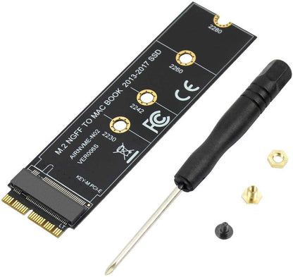M.2 NVME SSD Convert Adapter Card Compatible with MacBook Air Pro Retina (Year 2013-2017), NVME/AHCI SSD Upgraded Kit for A1465 A1466 A1398 A1502(Not Fit Early 2013 MacBook Pro) TD-406HS