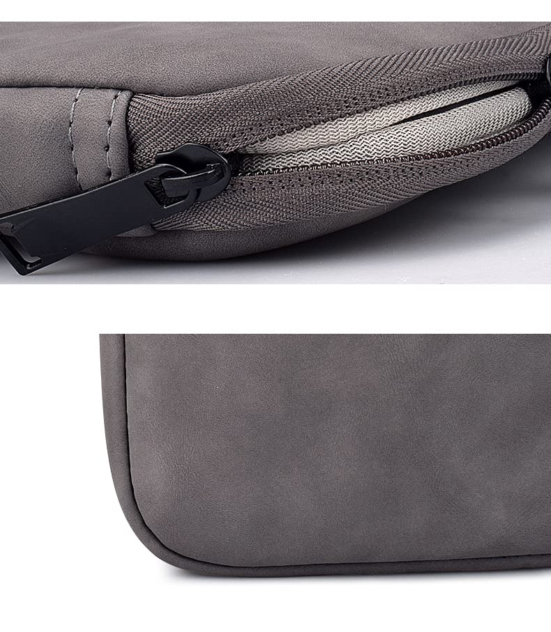 PU Leather Lightweight Zipper Bag For 15 inch Laptops - Off White