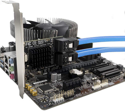 PCIE 4 Port SATA Controller Expansion Card with Low Profile Bracket, Marvell 9215 Non-Raid, Boot as System Disk, Support 4 SATA 3.0 Devices
