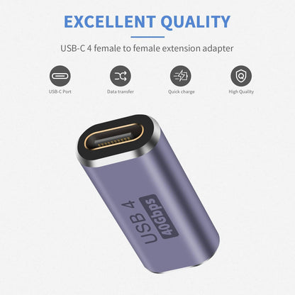 USB C Female to Female Adapter, 40Gbps Data, 100W PD Fast Charge, 8K@60Hz Video, Thunderbolt 4 Type C Coupler Extension for iPhone 17/16/15, Samsung S26/25/24, Mac, iPad, Laptop Tablet,Phone