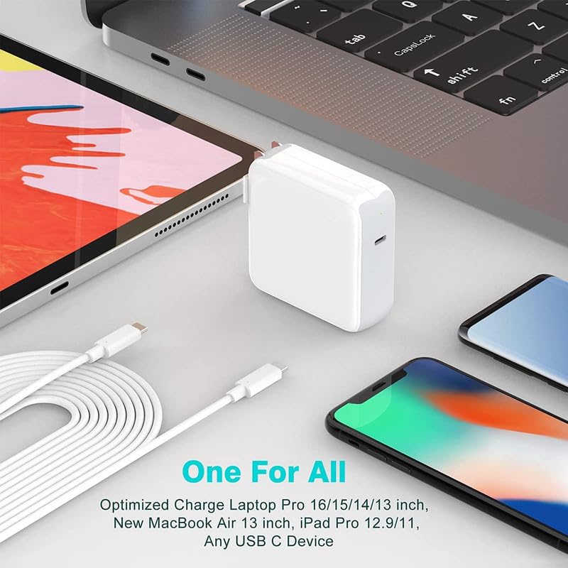 Oem 87W USB-C Power Adapter Charger Replacement for MacBook Pro 13 Inch/12 Inch/14 Inch MacBook Air/iPad Pro/Type C Laptop,Included USB-C to USB-C Charger Cable(6.6ft/2m)