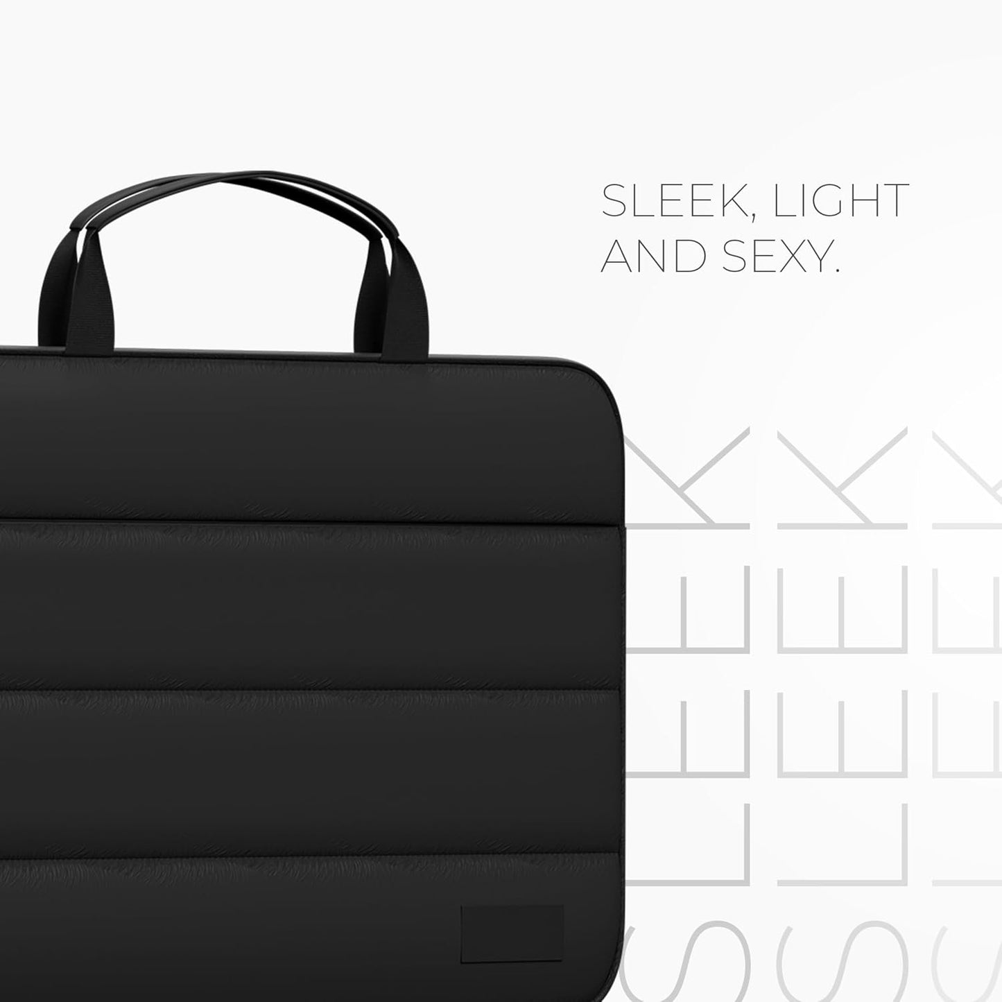 Premium Fluffy Laptop Sleeve 13.3"-14.5" Inch | Lightweight & Shockproof Protection | Puffy Laptop Bag Compatible for MacBook Air, MacBook Pro, Surface Pro X/7/6/5/4M, HP, Dell, ASUS and Lenovo (Black)