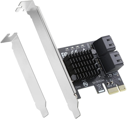 PCIE 4 Port SATA Controller Expansion Card with Low Profile Bracket, Marvell 9215 Non-Raid, Boot as System Disk, Support 4 SATA 3.0 Devices
