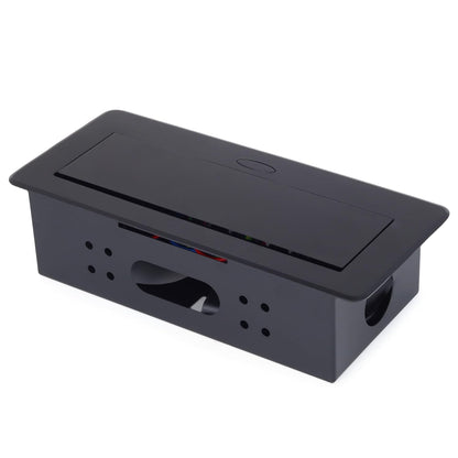 Hydraulic Pop UP Box Cable Cubby Extension Board with 3 x Universal Power Sockets, 1 x USB Type C & 1 x USB A Ports (Black)